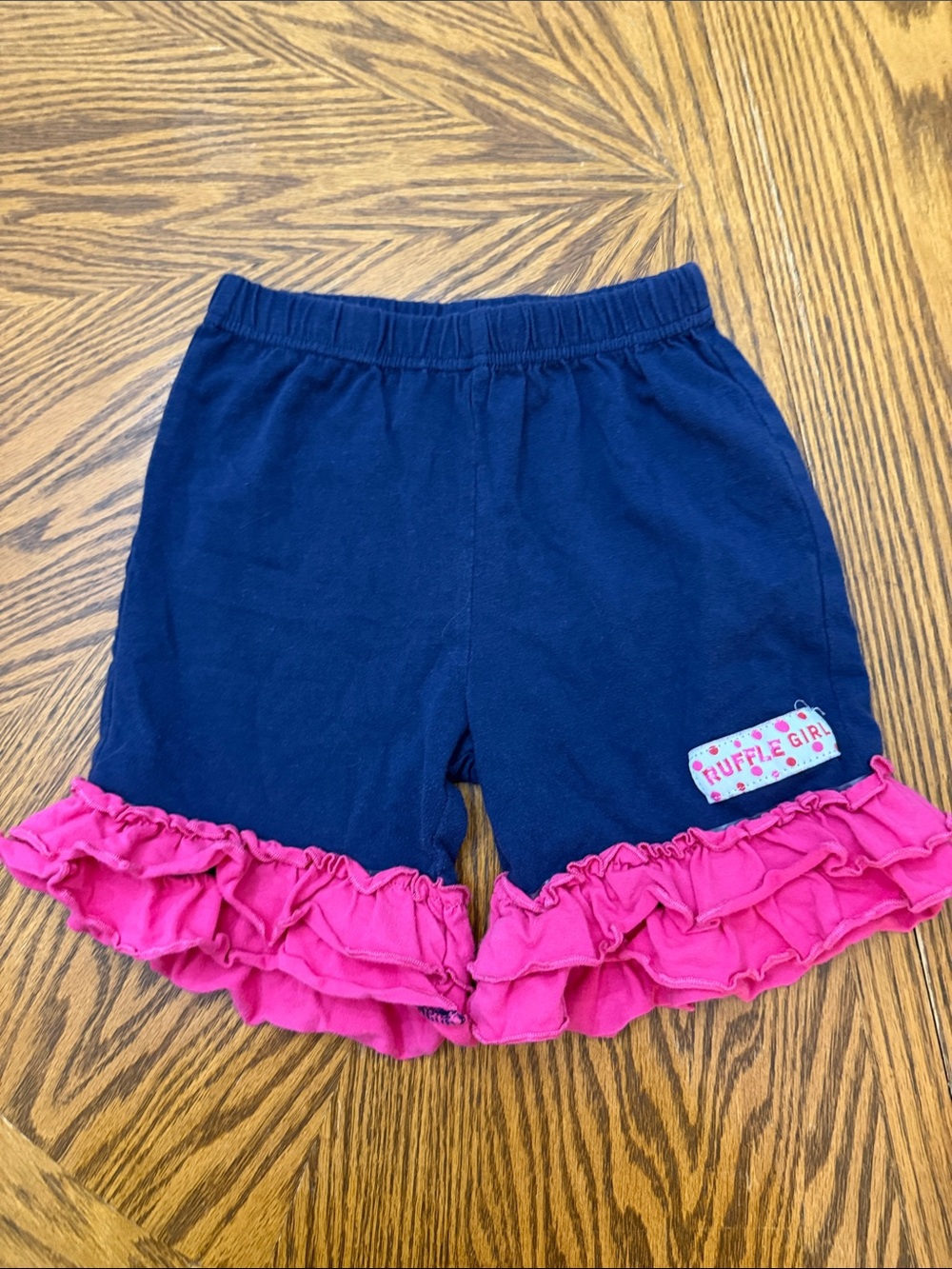 Ruffle Girl Navy & Hot Pink Rufflef Girls Shorts Sz 7
